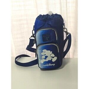 Disney Parks RunDisney Blue Gradient Lug Bottle Holder Crossbody Bag Huggie NWOT